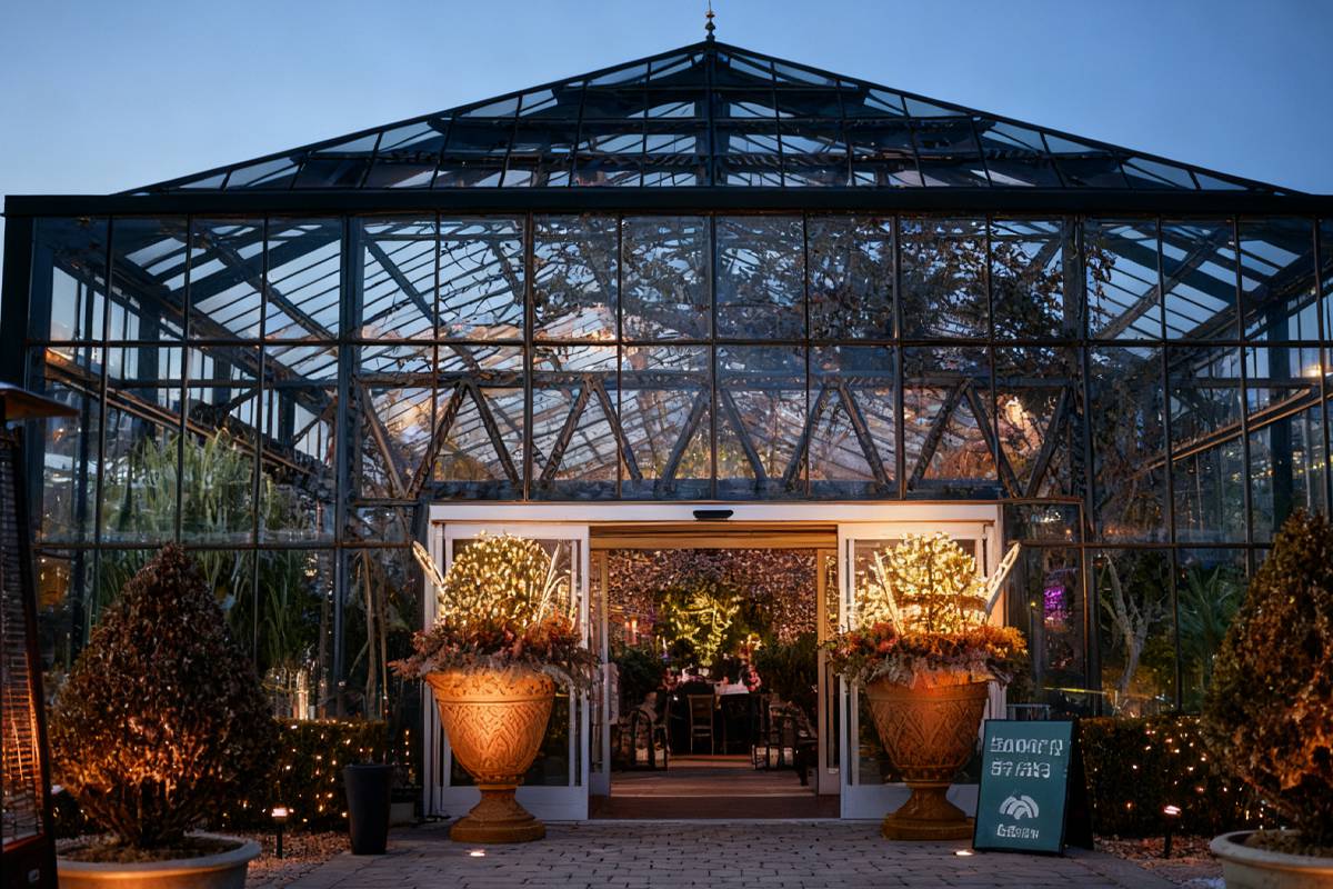 glass  greenhouse,  Large  Greenhouse conservatory, greenhouse wedding